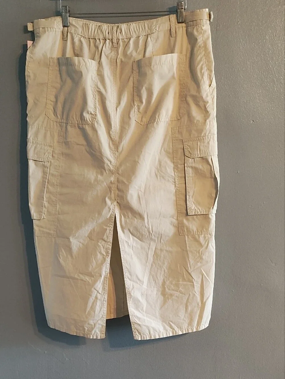 wild fable Cream Cargo Midi Skirt - Utility Pocket Pencil